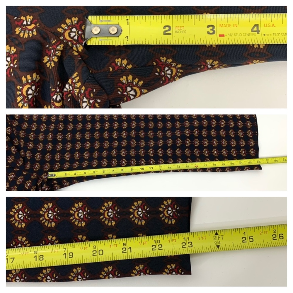 Zara Mixed Print Boho Pull On Wide Leg Cropped Pants High Rise/Drop Crotch Sz Lg - Picture 15 of 16